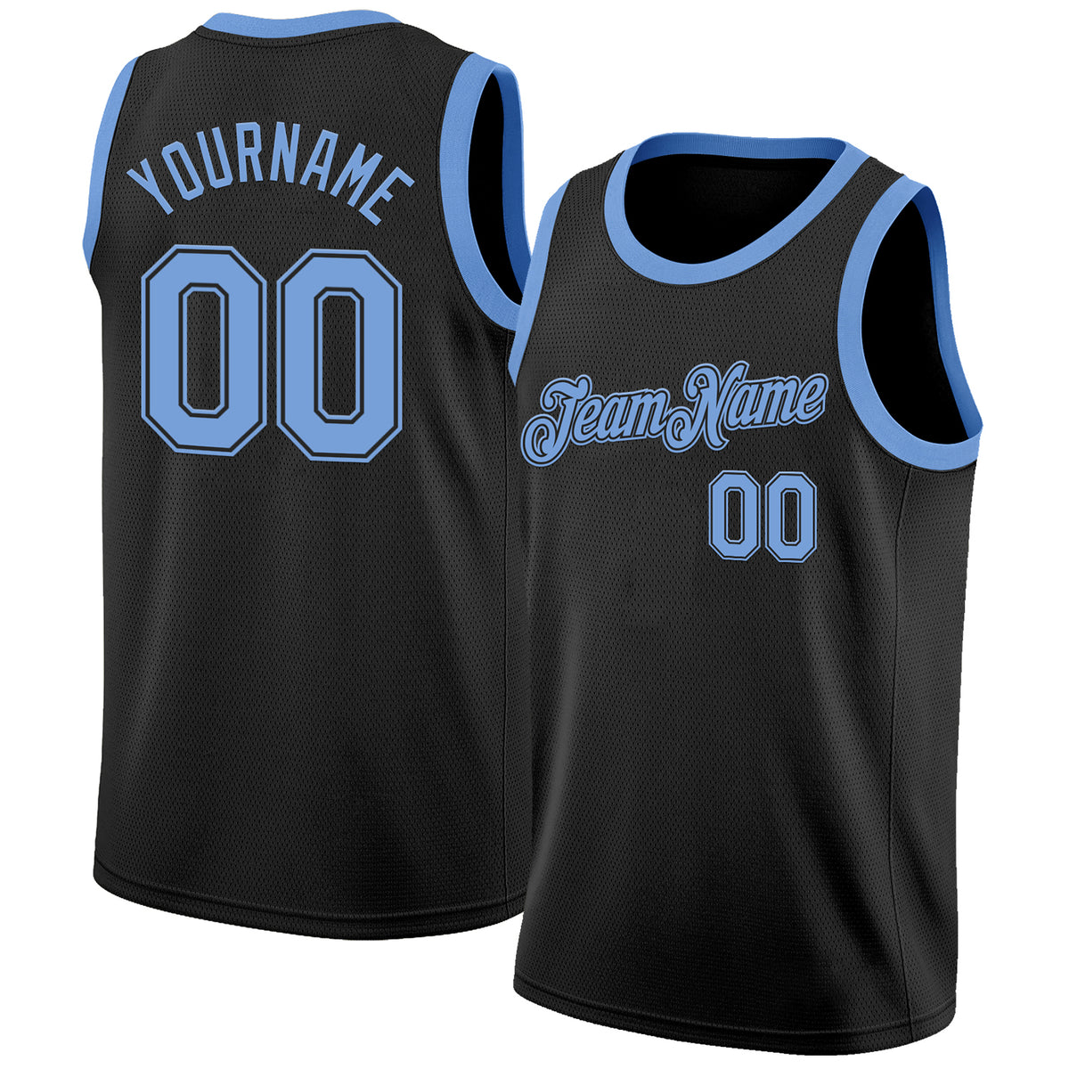 Custom Black Light Blue Authentic Basketball Jersey Free Shipping Fiitg 