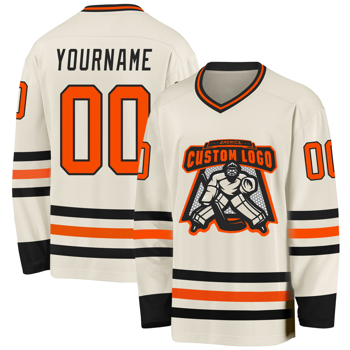 Custom Gray Crimson Orange-Black Classic Style Hockey Jersey main image 0