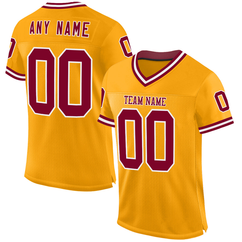 Custom Brown Brown-Cream Mesh Authentic Football Jersey
