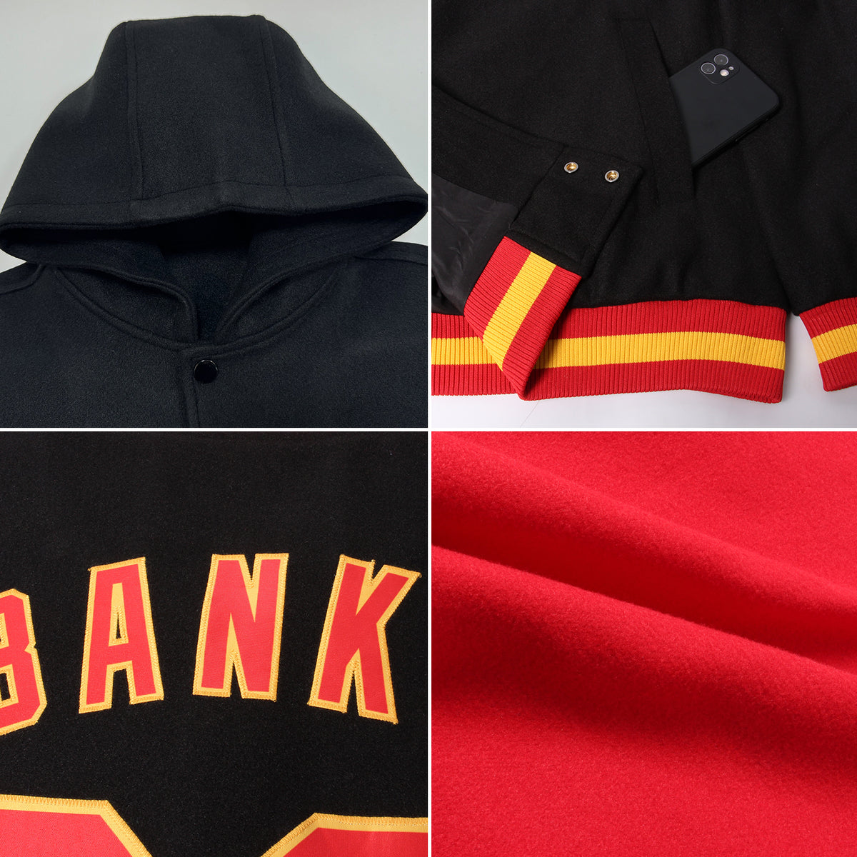 Custom Royal Pink-Gold Varsity Full-Zip Raglan Sleeves Letterman Bomber Jacket main image 0