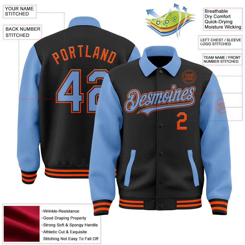 Custom Orange Sky Blue Jacket