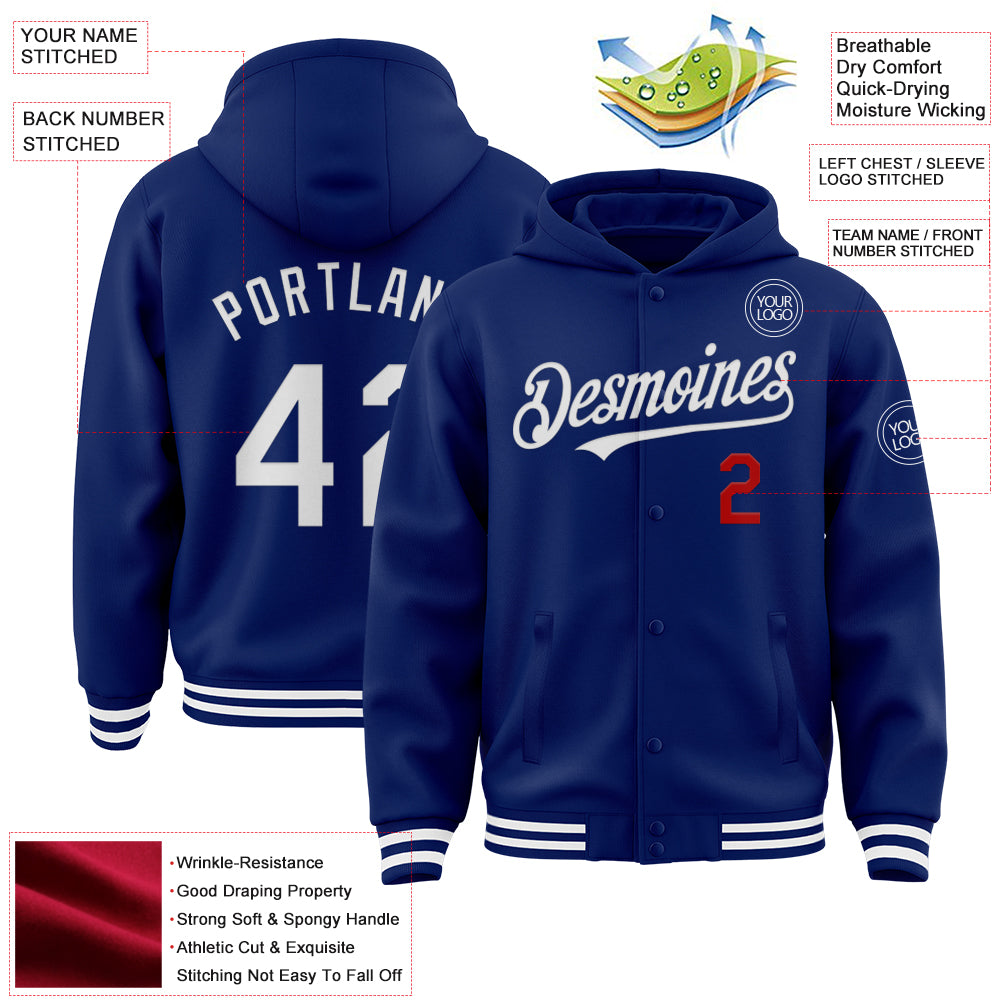 Custom Royal Pink-Gold Varsity Full-Zip Raglan Sleeves Letterman Bomber Jacket