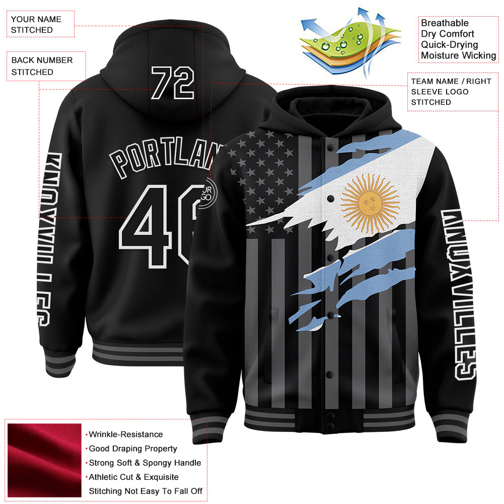 Argentina Flag Bomber Jacket / Unisex Argentina Clothing Style