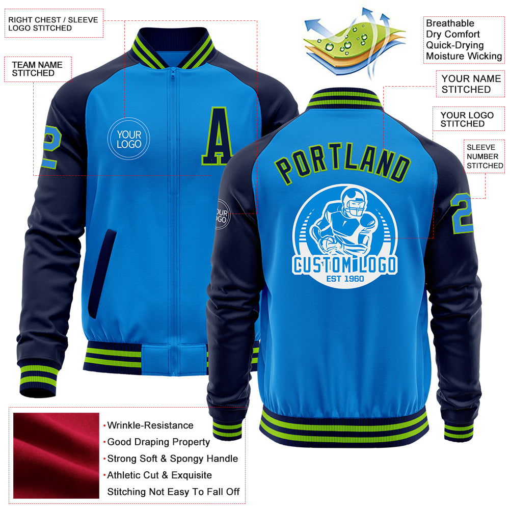 Custom Green Light Blue Jacket
