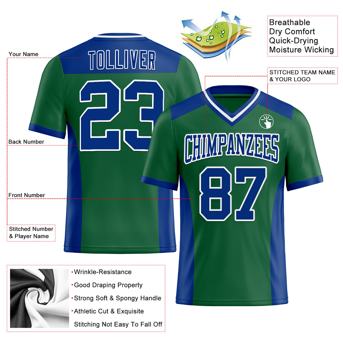 Custom Kelly Green Red Flame Pattern Authentic Pullover Baseball Jersey main image 1
