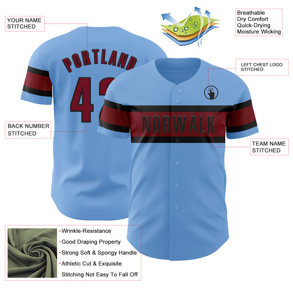 Custom Black Crimson Personalized Classic Authentic Baseball Jersey