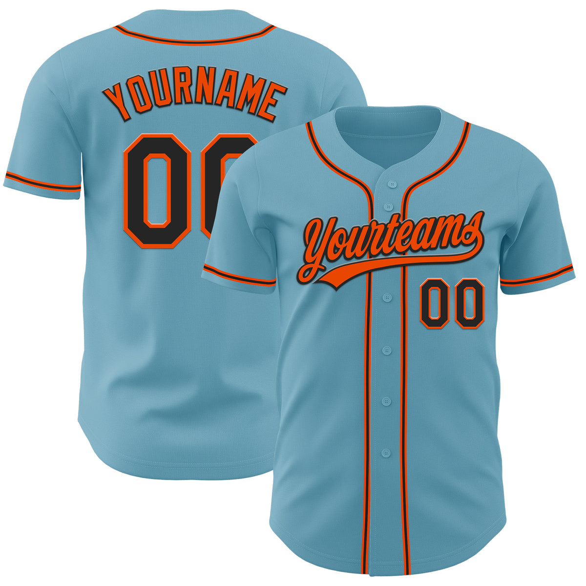 Custom Shadow Blue BlackOrange Authentic Baseball Jersey Free Shipping