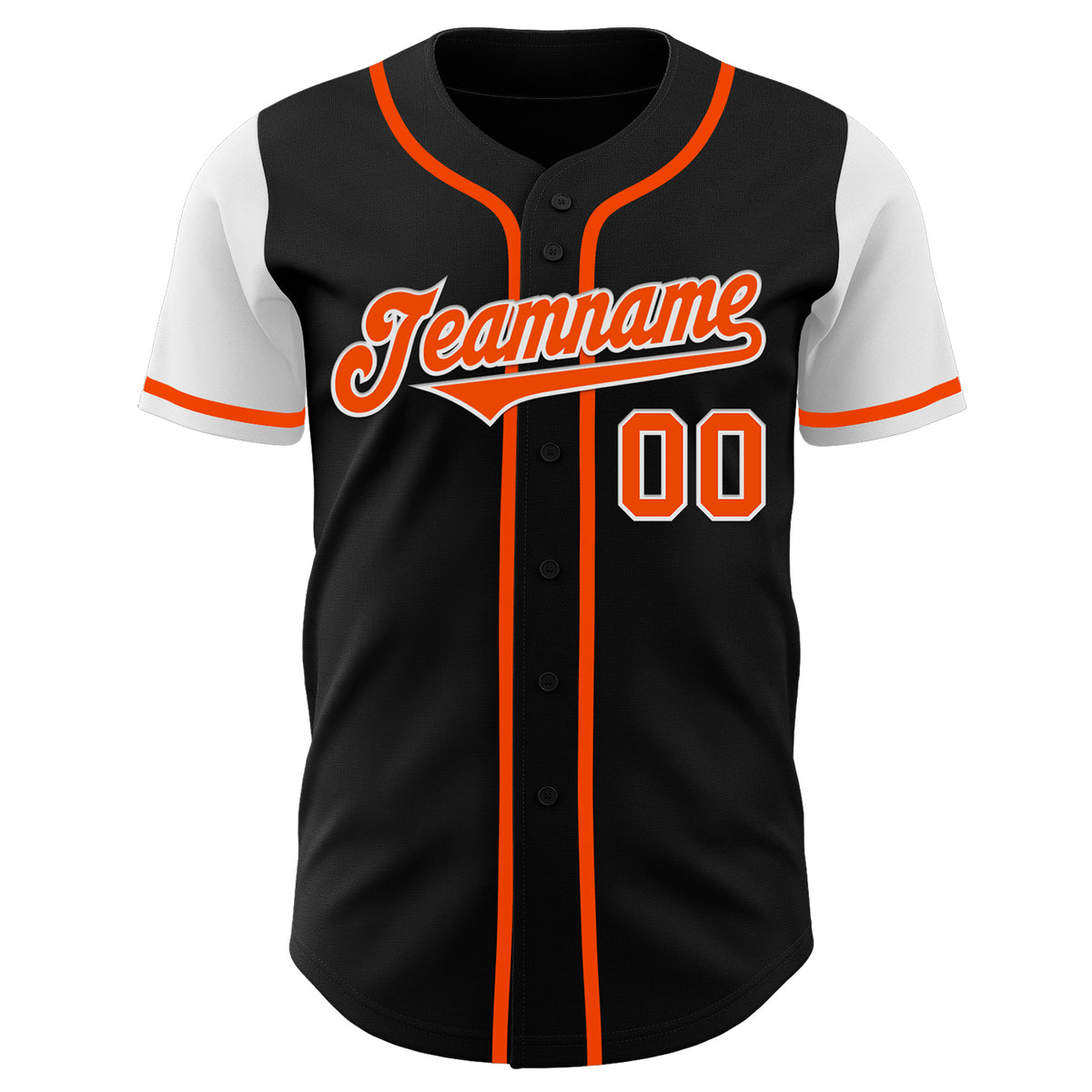 Custom Black Orange-White Classic Style Authentic Baseball Jersey main image 1