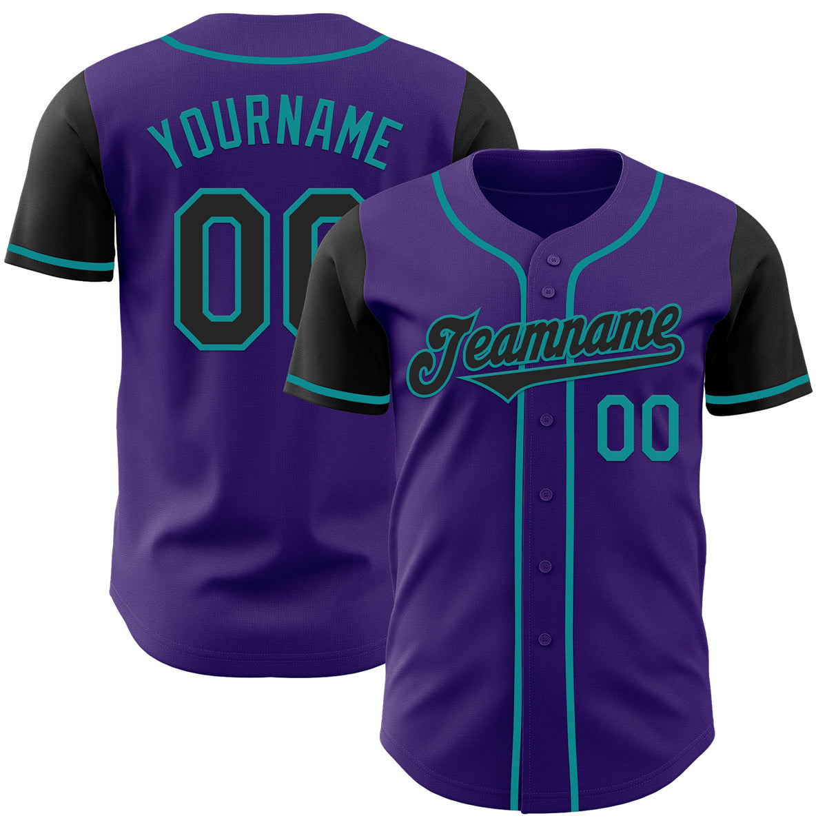 Custom Purple Black Gradient Fashion Authentic Baseball Jersey