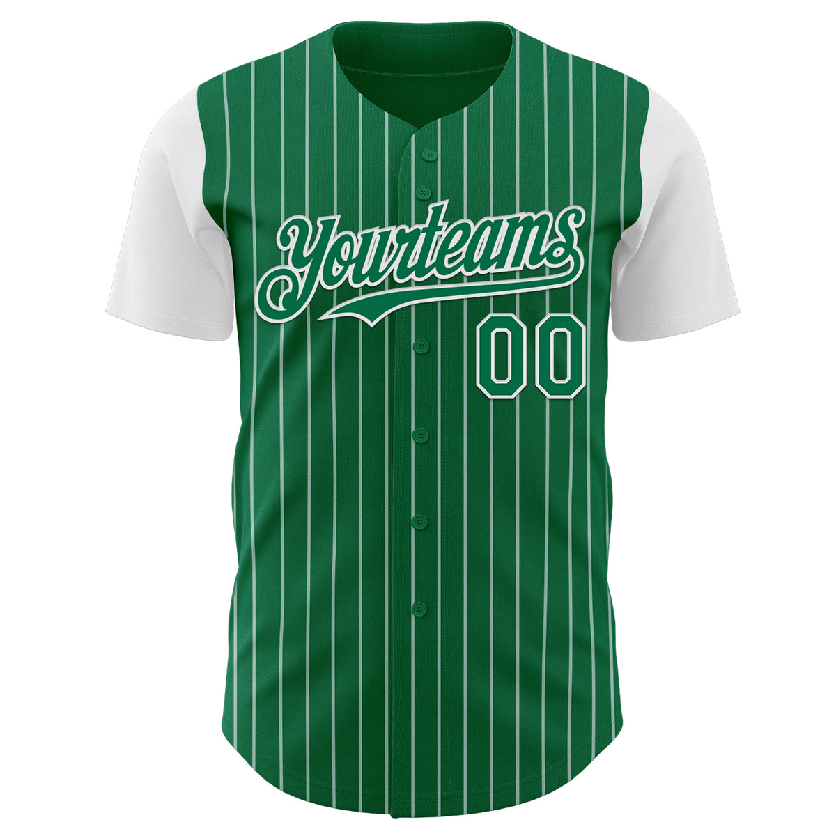 Custom Kelly Green White Pinstripe White Authentic Two Tone Baseball 