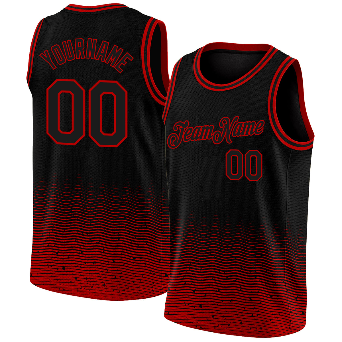 Custom Black Red Graffiti Pattern Fluids Style Sports Uniform Basketball Jersey Sets