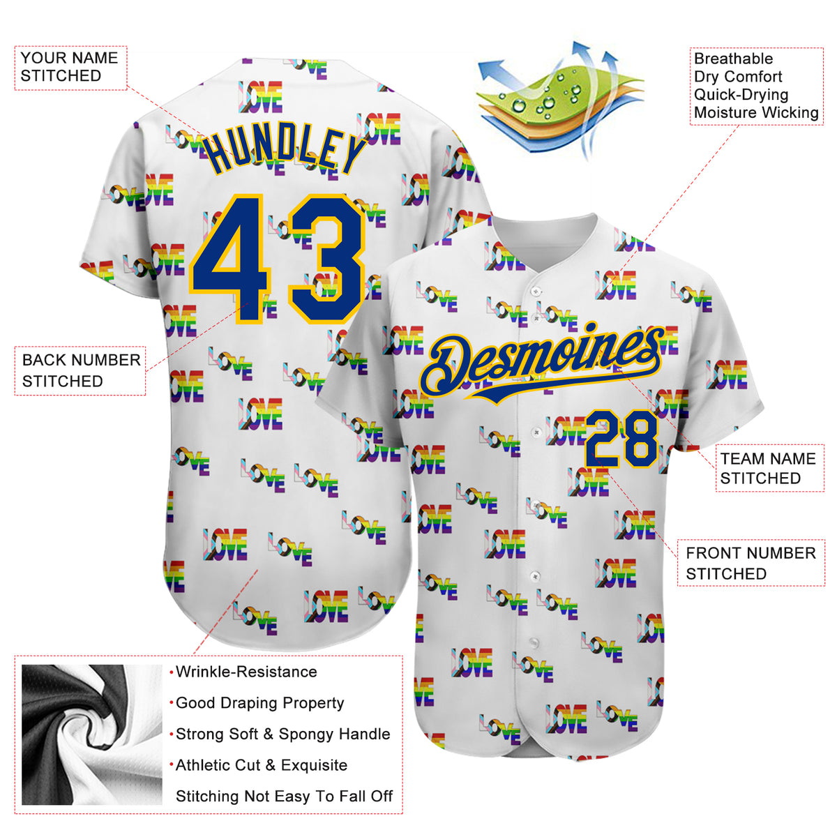 Custom Green LGBT Rainbow For Pride Month Raglan Sleeves Authentic Baseball Jersey main image 0