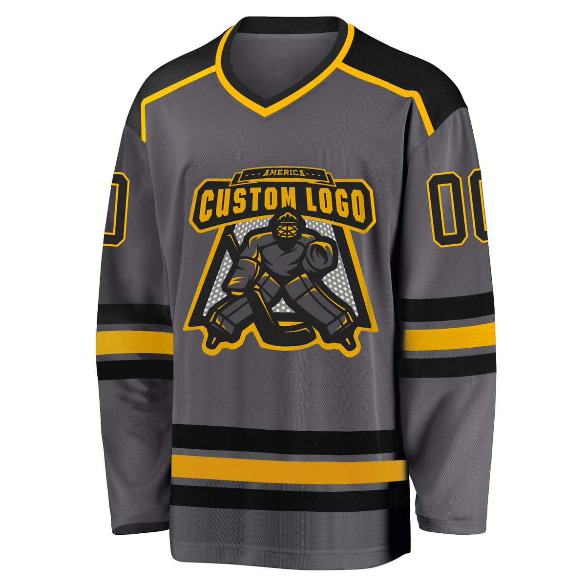 Custom Gray Orange-Black Classic Style Hockey Jersey main image 0
