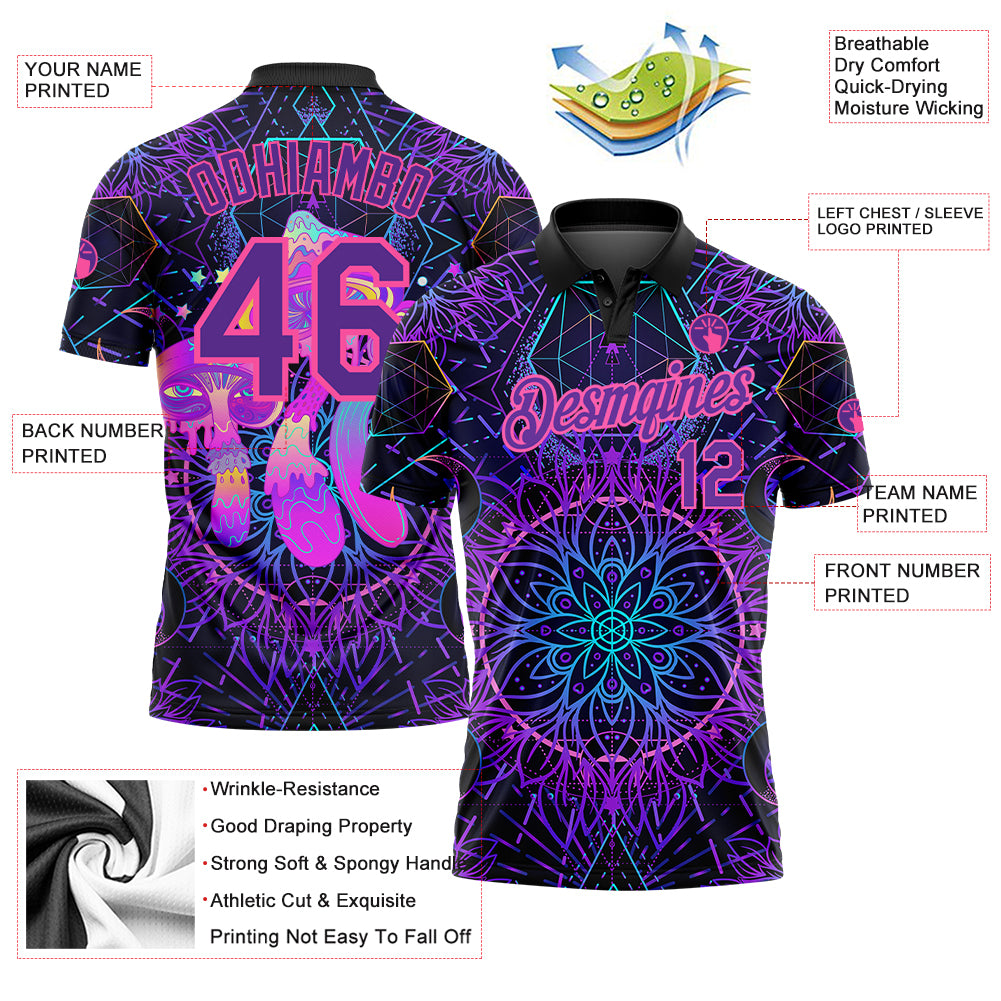 Holographic Psychedelic Men's Golf Shirts main image 1