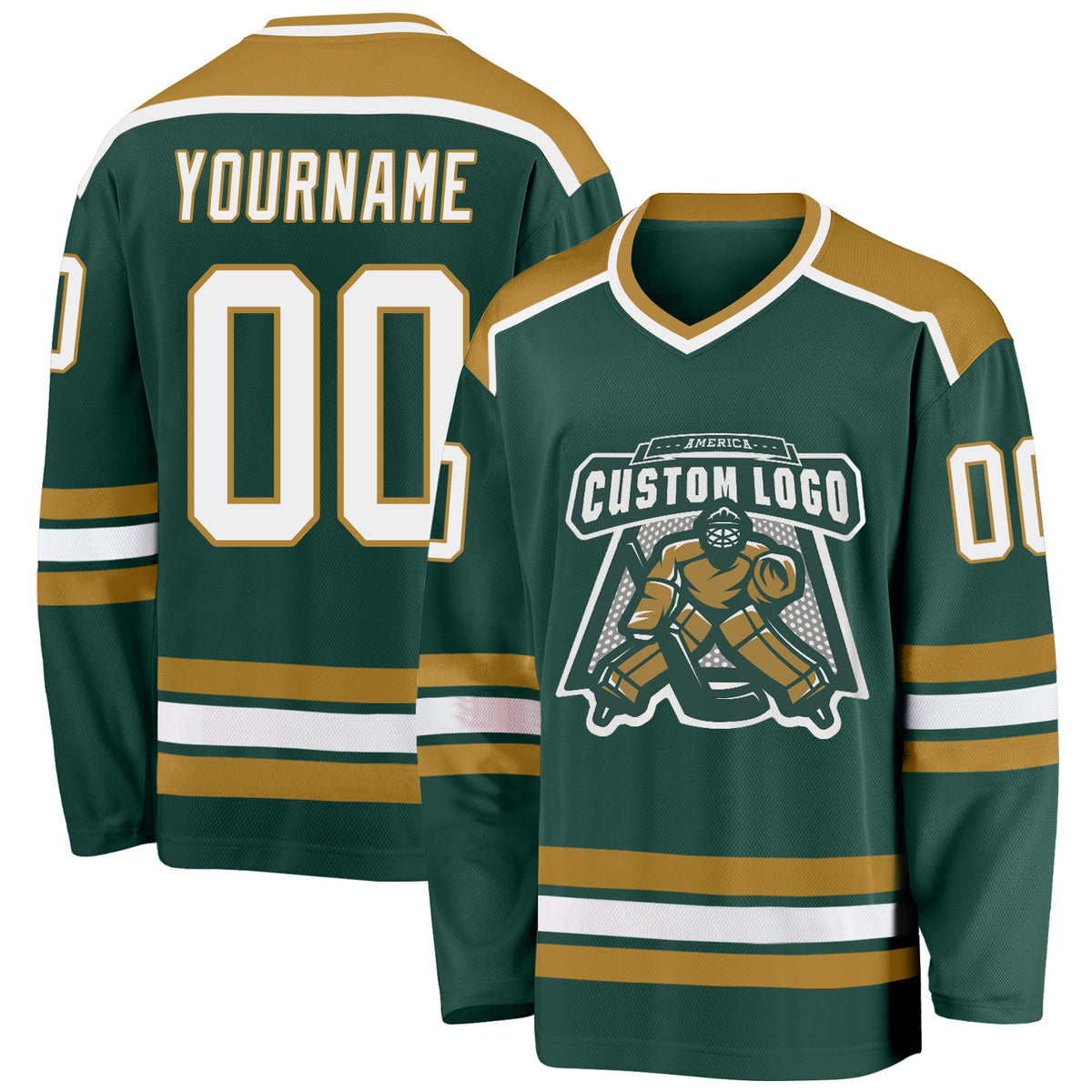 Custom Crimson Gold Crimson-White Classic Style Hockey Jersey