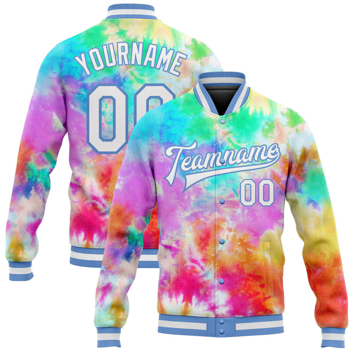 Tie Dye Blue Men's Bomber Jacket main image 0