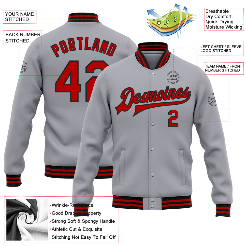 Custom Green Black Gradient Varsity Full-Snap Pinstripe Letterman Baseball Jacket main image 0