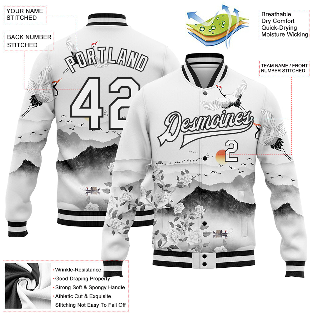Heron Print Pattern Men's Bomber Jacket