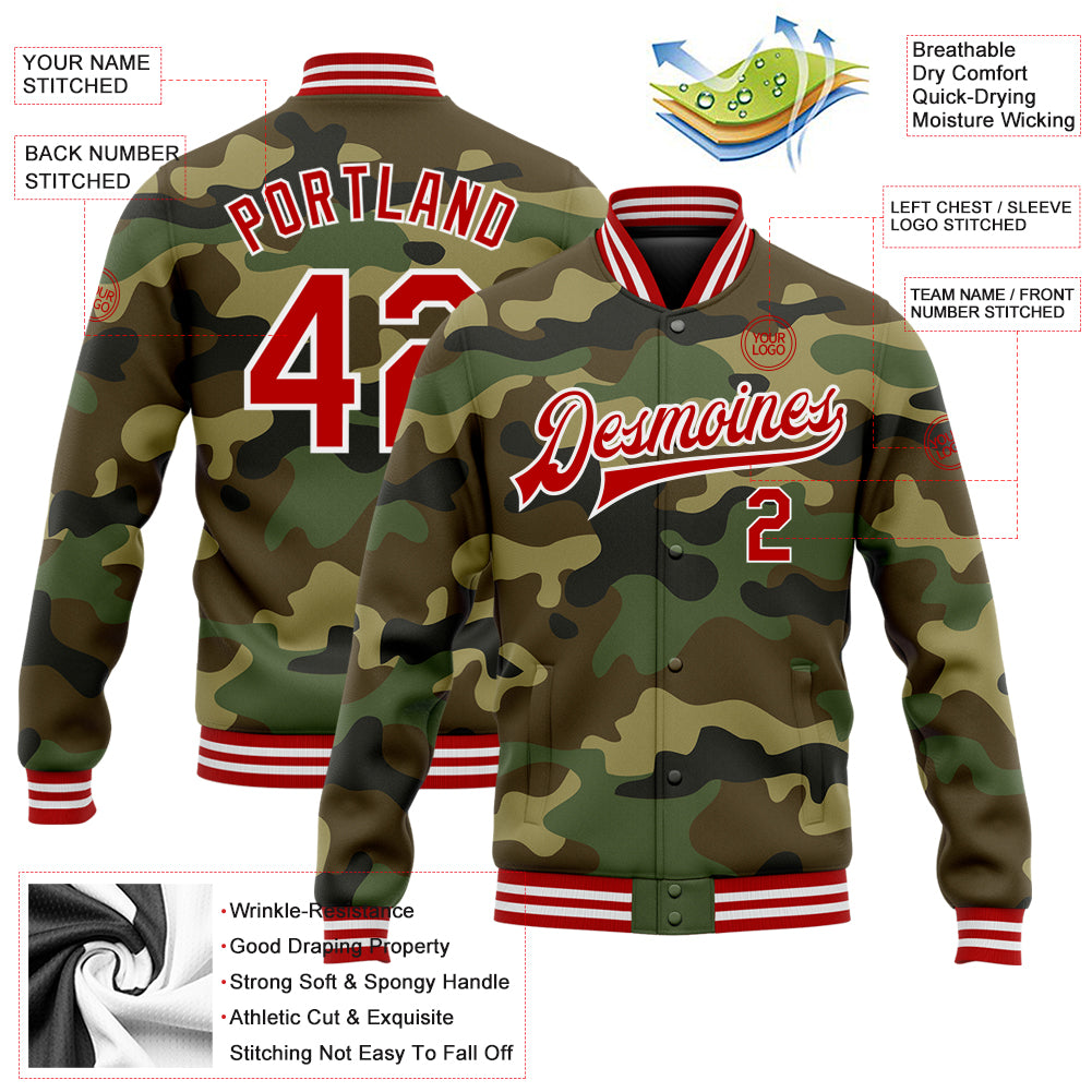 Camo Letterman Jacket