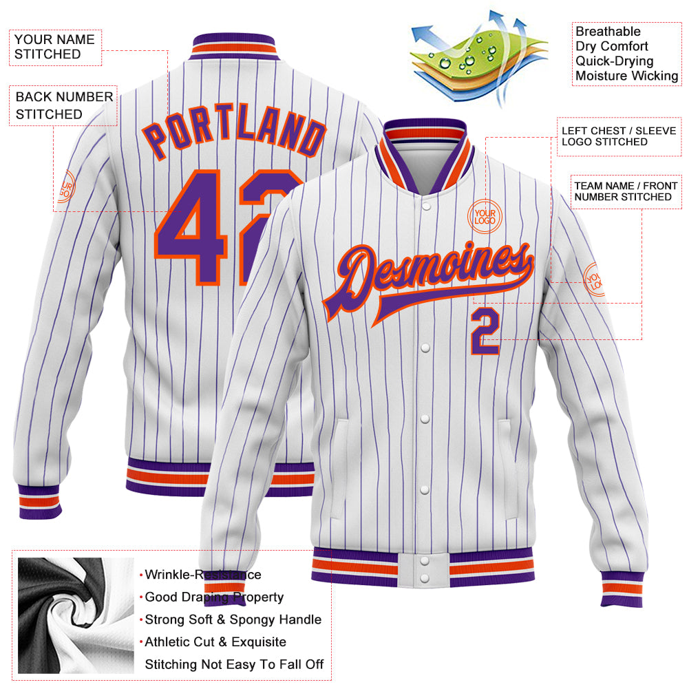 Custom Purple Orange-White Classic Style Waterproof Jacket