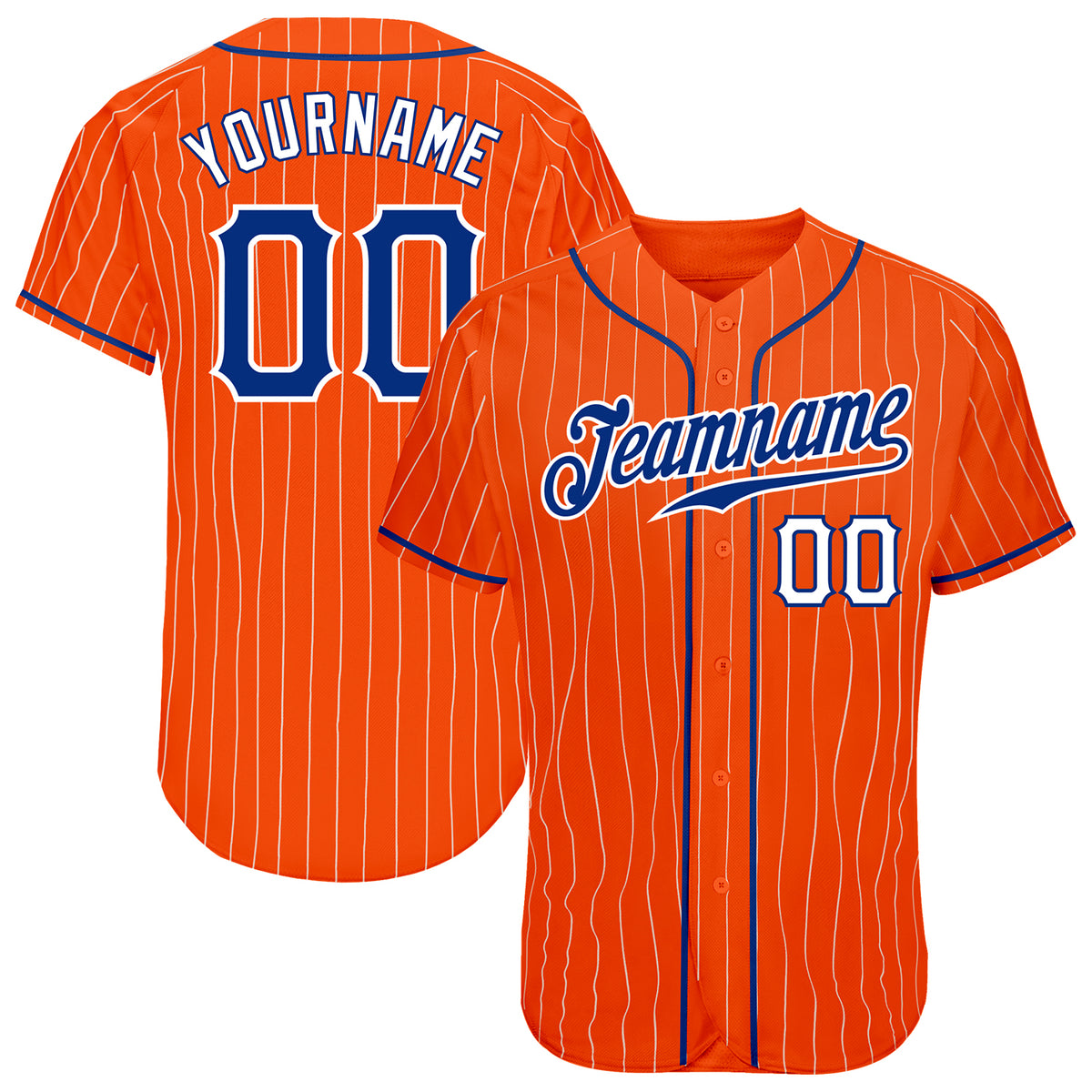 Custom Orange White Personalized Classic Authentic Baseball Jersey