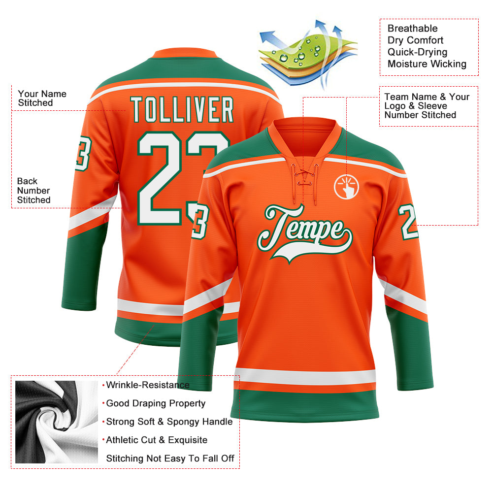 Custom Orange Hockey Jerseys, Hockey Uniforms For Your Team