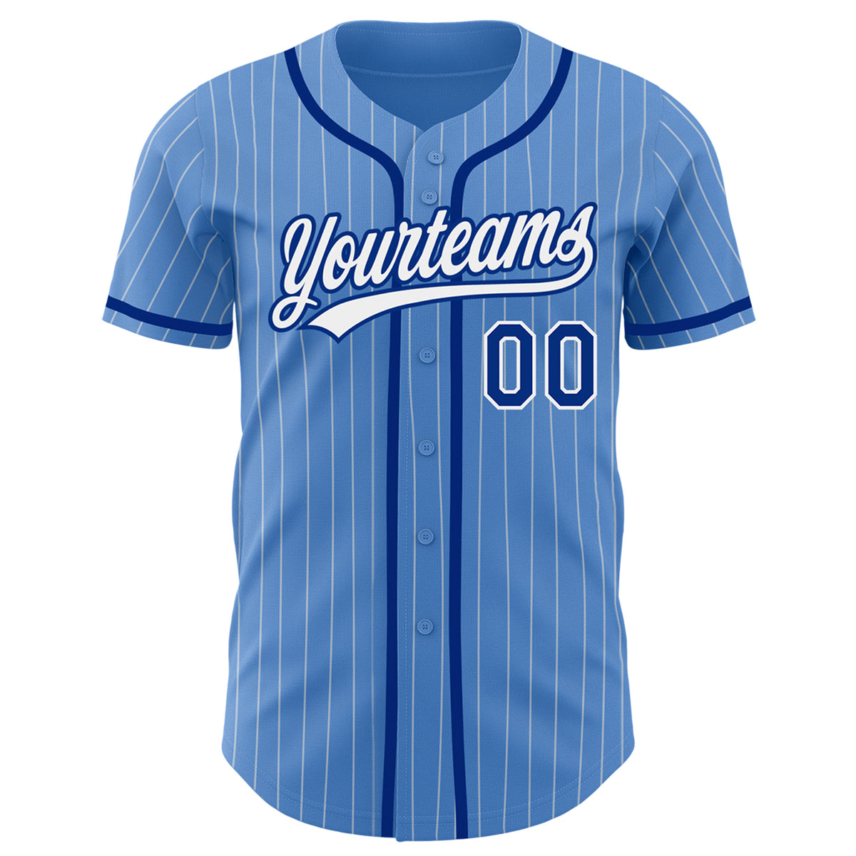 Custom Powder Blue Navy Gold-Navy Gradient Fashion Authentic Two-Button Baseball Jersey main image 0