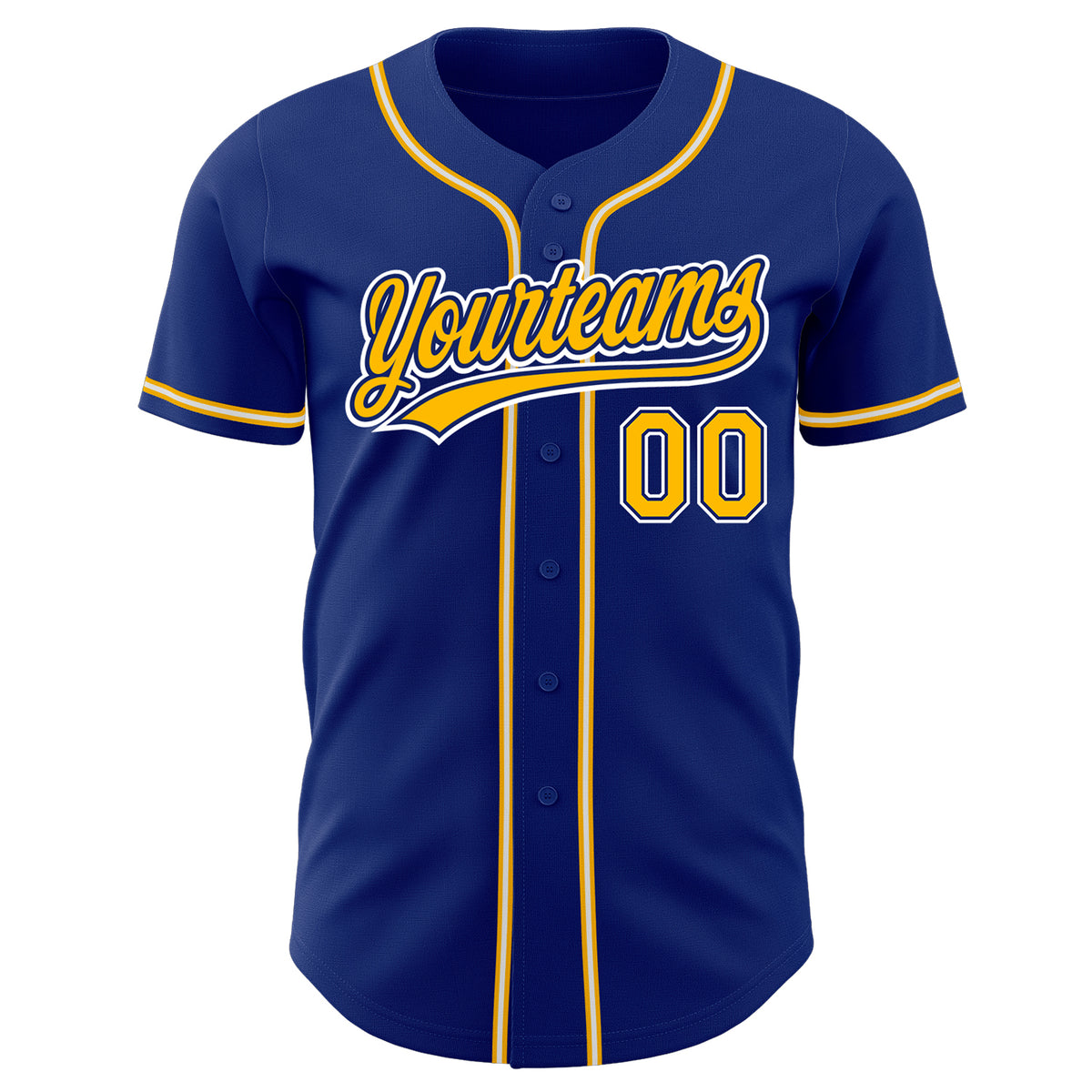Custom Royal Gold-White Personalized Classic V-Neck Hockey Jersey