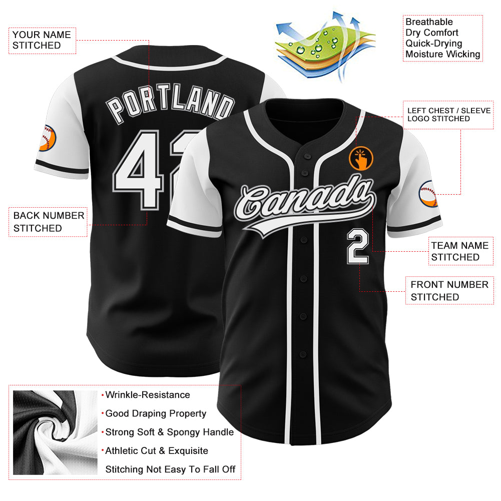 Custom Light Green Aqua Black-White Gradient Fashion Authentic Two-Button Baseball Jersey