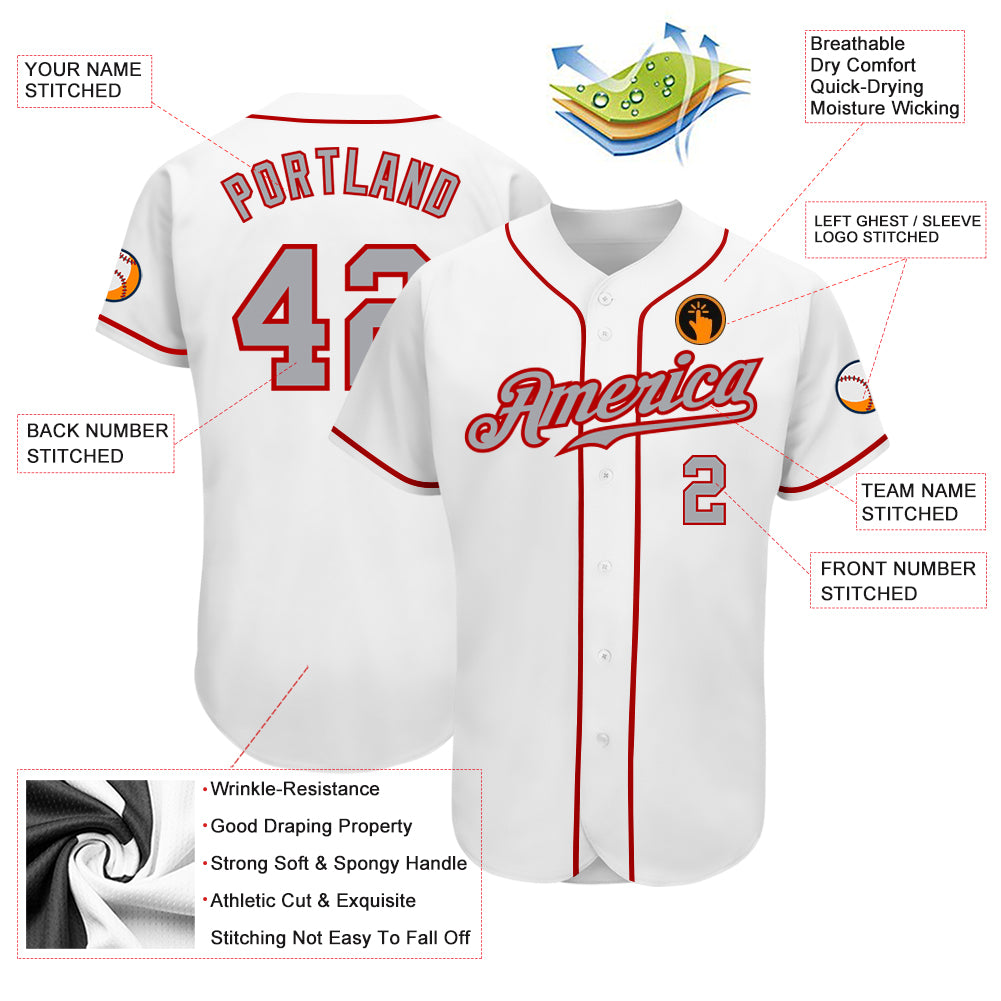 Custom Royal White-Red Authentic Fade Fashion Baseball Jersey Fast