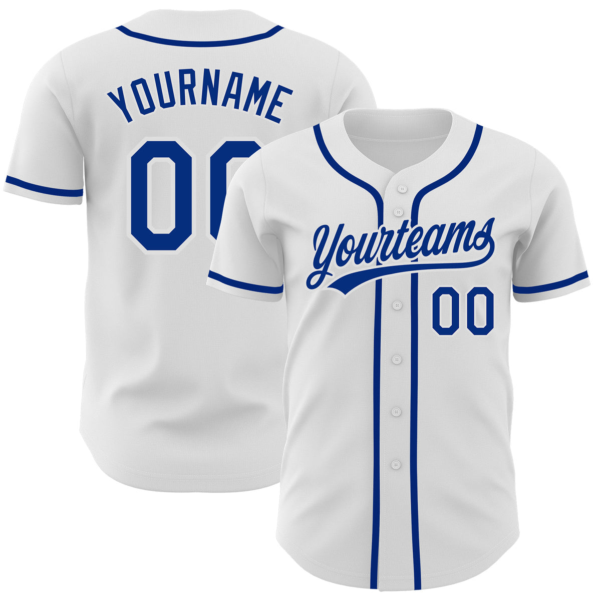 Custom White Royal White-Royal Classic Fit Stretch Practice Loose-fit Baseball Pants