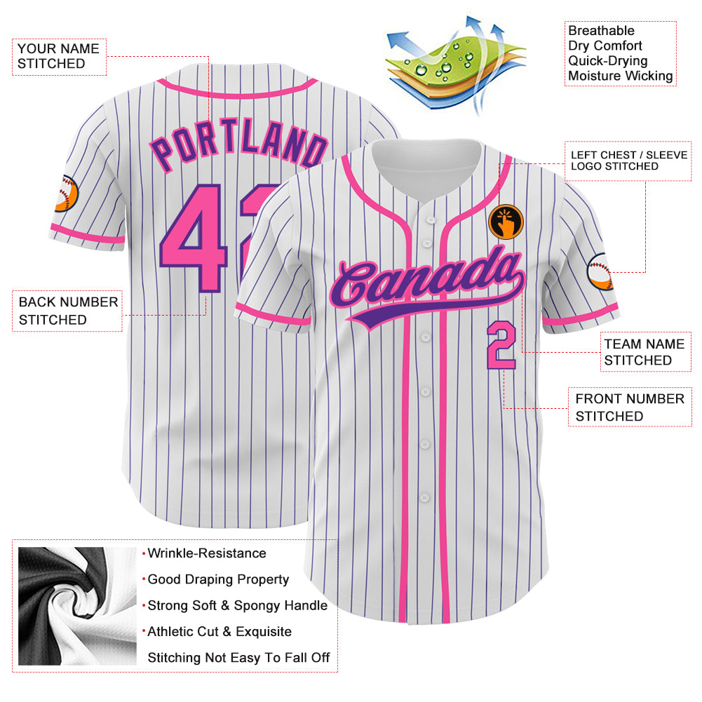 Custom Pink Aqua Stripe Fashion Authentic Two-Button Baseball Jersey