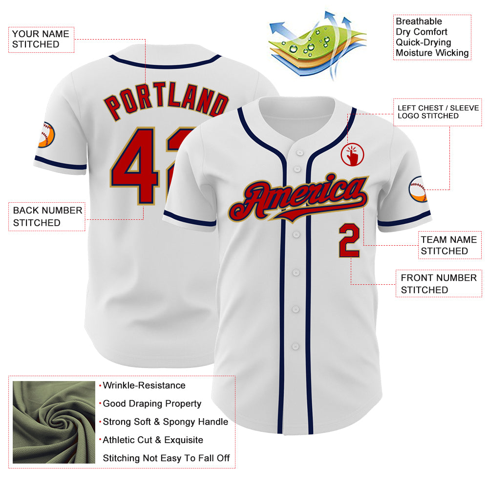 Custom Red Navy White Classic Style Baseball Jersey for Women main image 1