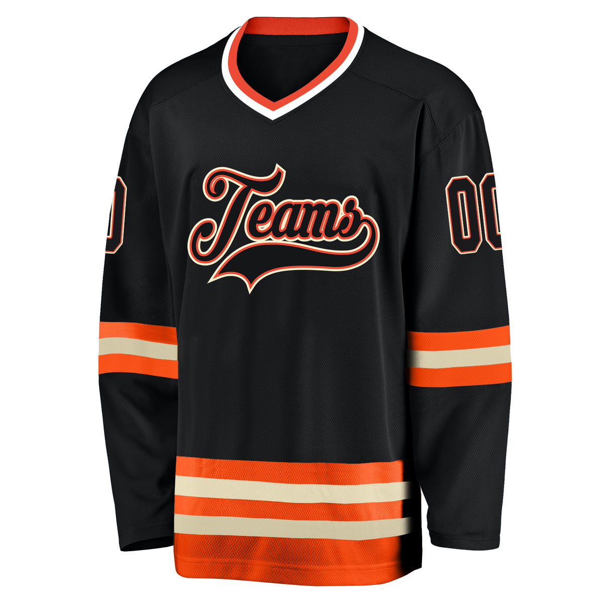 Custom Black BlackOrange Hockey Jersey Free Shipping Fiitg