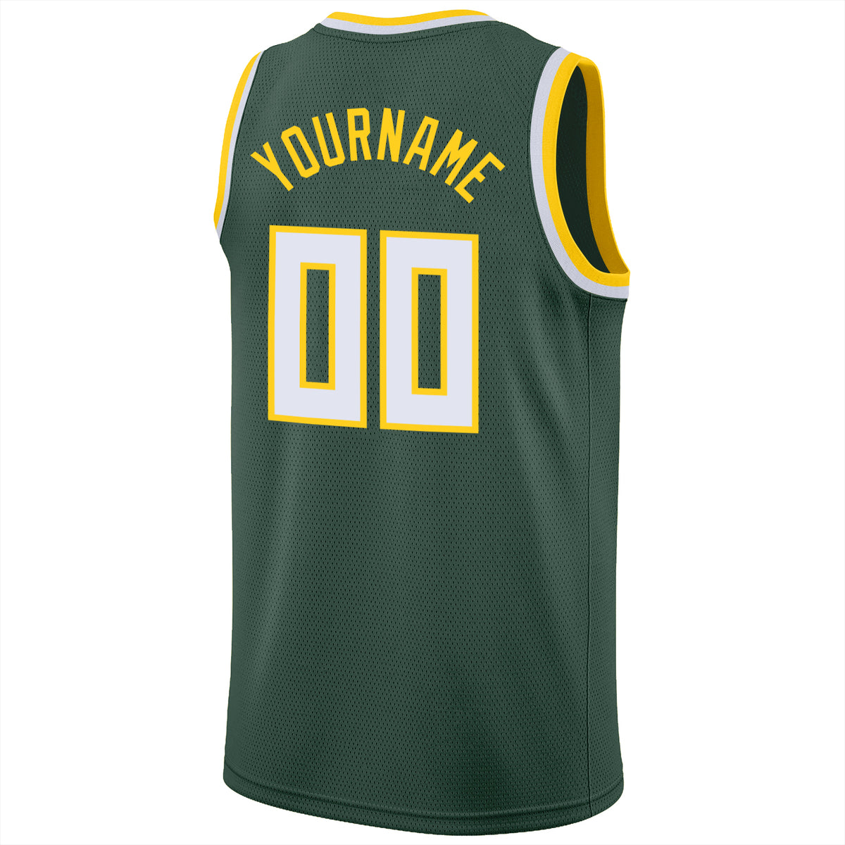 Custom Hunter Green Diagonal Pinstripe Pattern Color Block Sports Uniform Basketball Jersey main image 0
