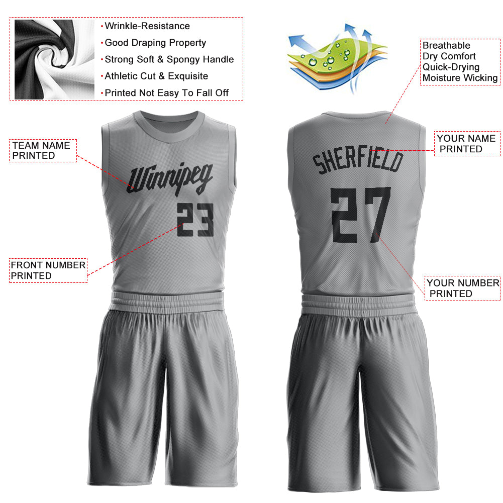 FIITG Custom Basketball Jersey Black Snakeskin Black-Gray 3D Pattern Design Authentic