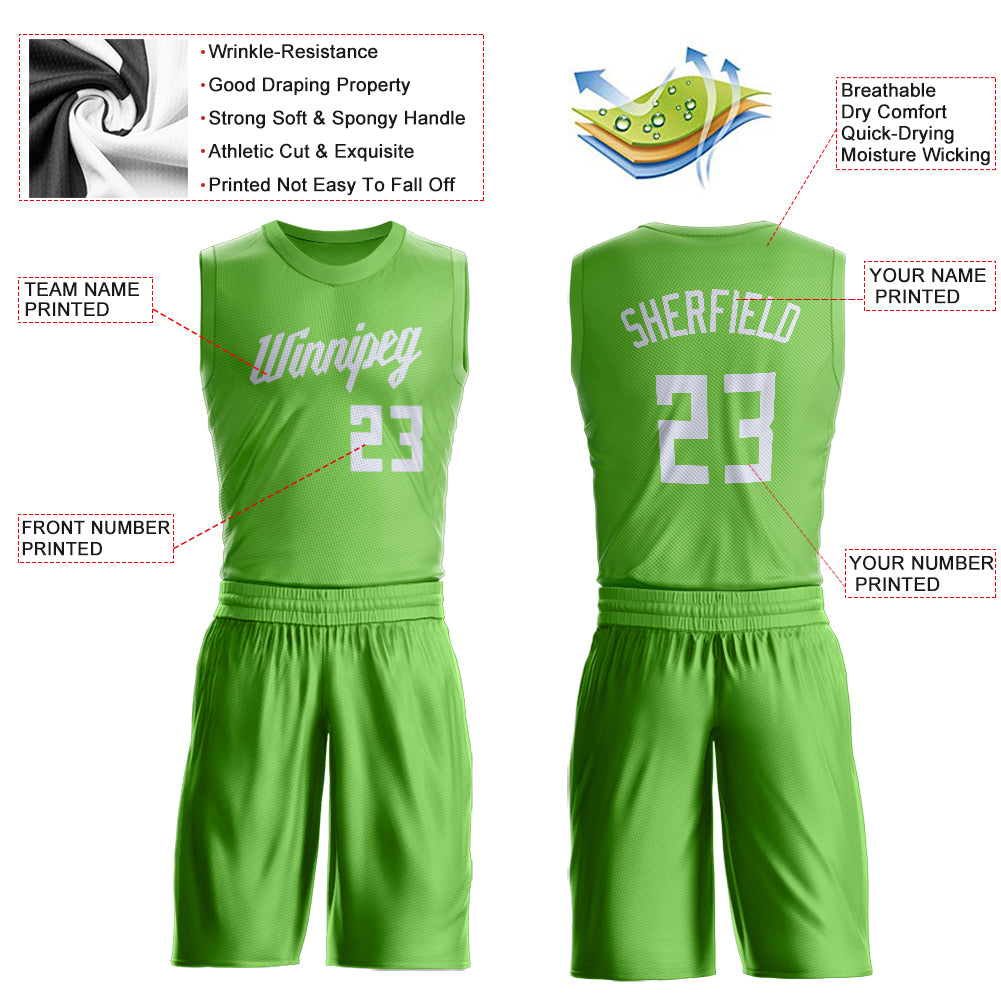FIITG Custom Basketball Jersey Black White Pinstripe Neon Green-White Authentic