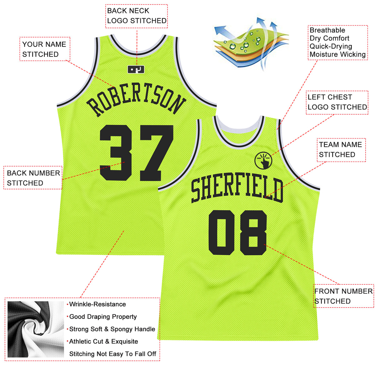 neon green basketball jersey design