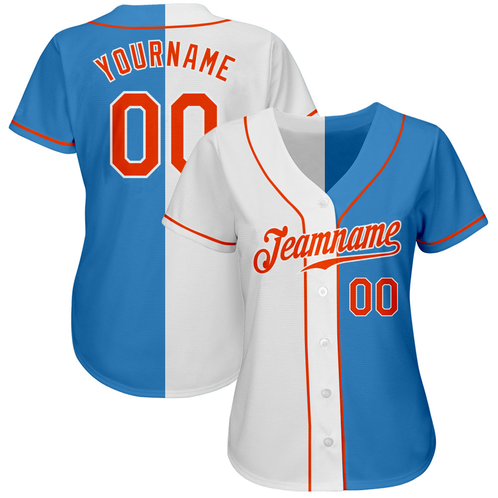 Blue and orange clearance baseball jersey