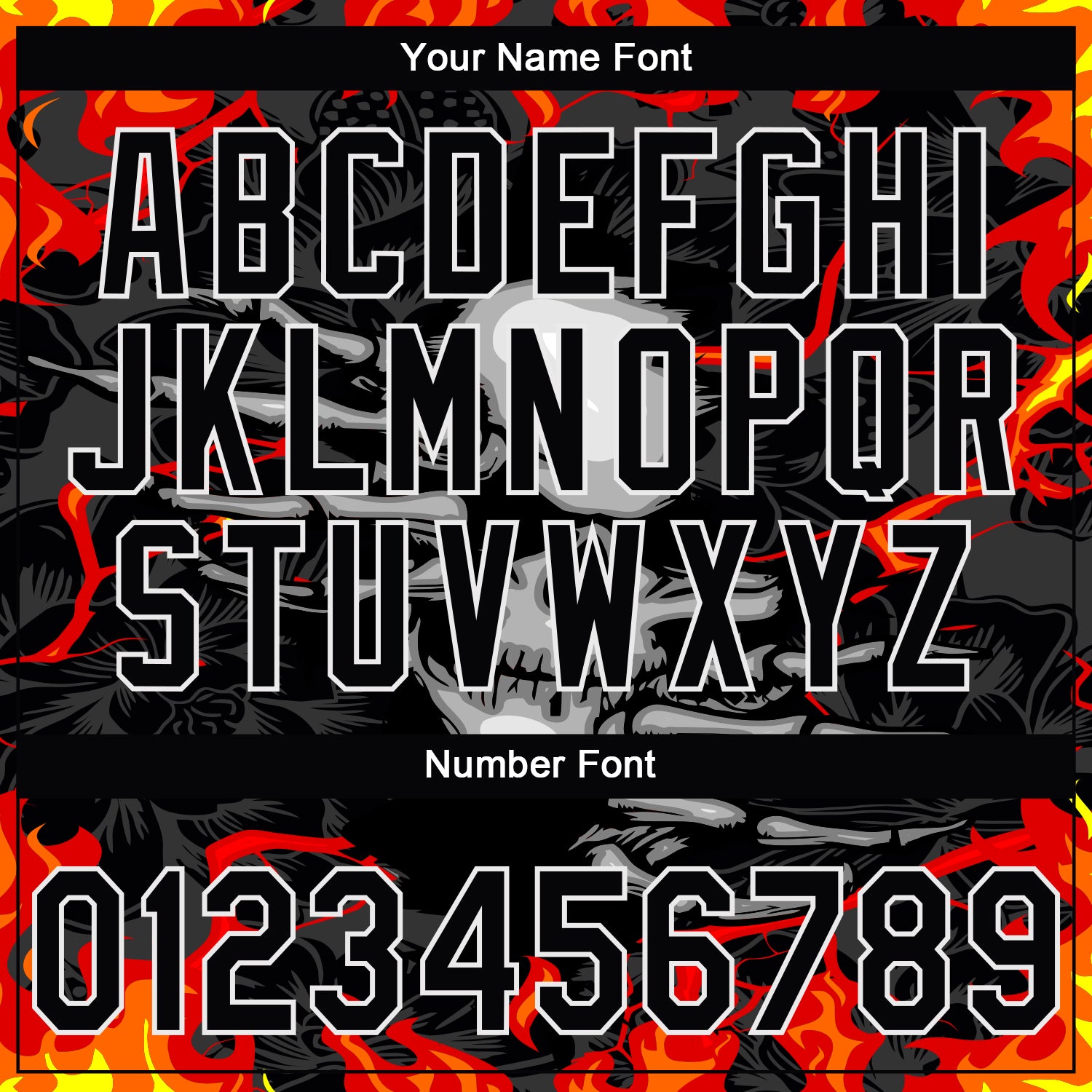 Custom Stitched Black Red Yellow-White 3D Pattern Design Flame Skull Sports Pullover Sweatshirt Hoodie