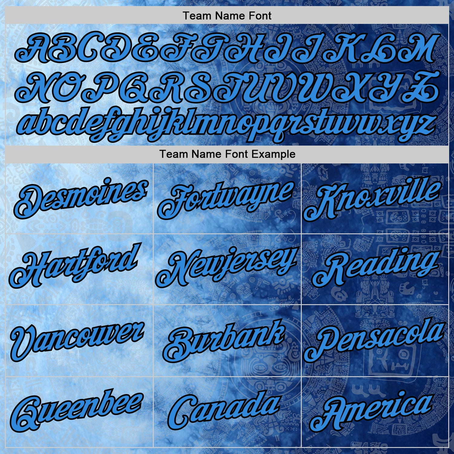 Custom Blue Powder Blue-Black 3D Pattern Design Gradient Ethnic Tribal Sportswear Pullover Sweatshirt Hoodie