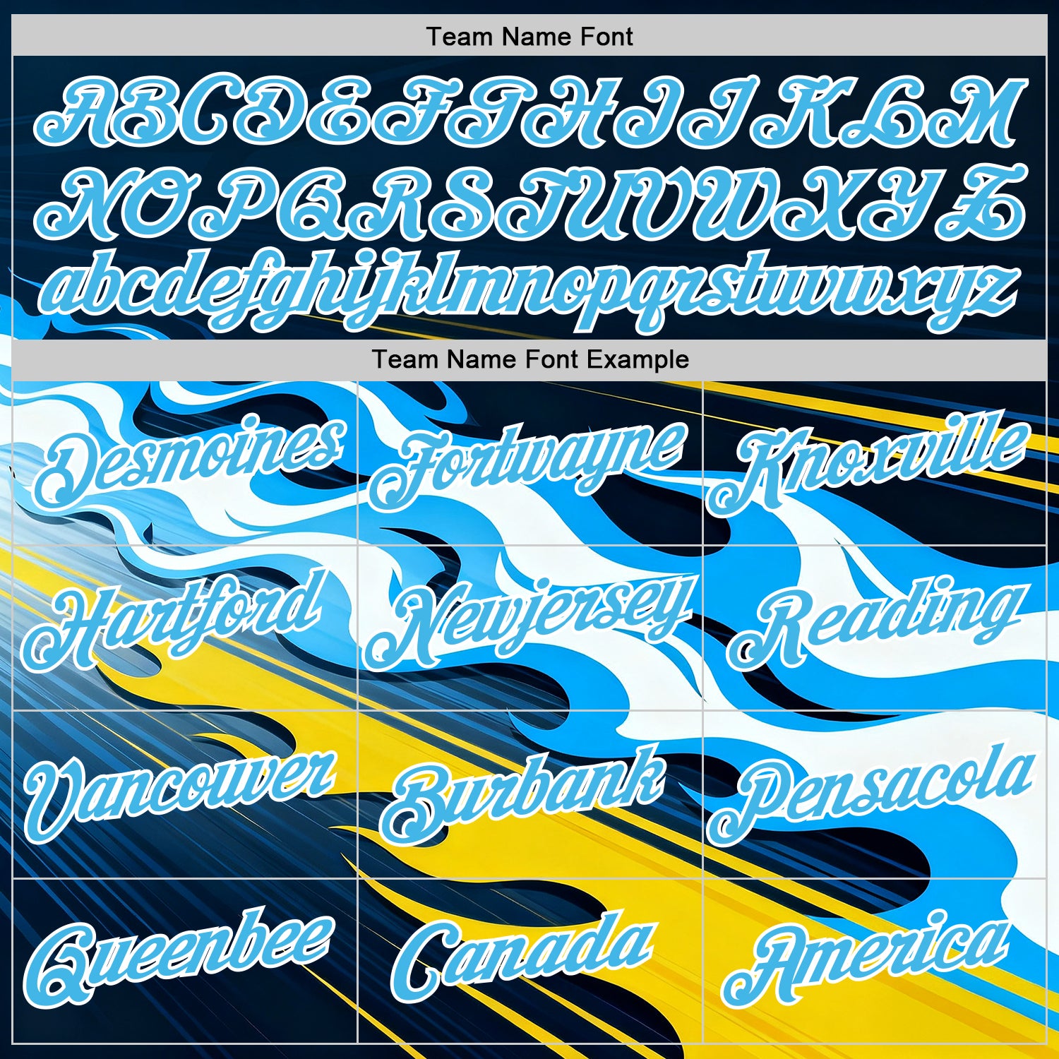 Custom Navy Sky Blue Yellow Black-White 3D Abstract Flame Sports Pullover Sweatshirt Hoodie