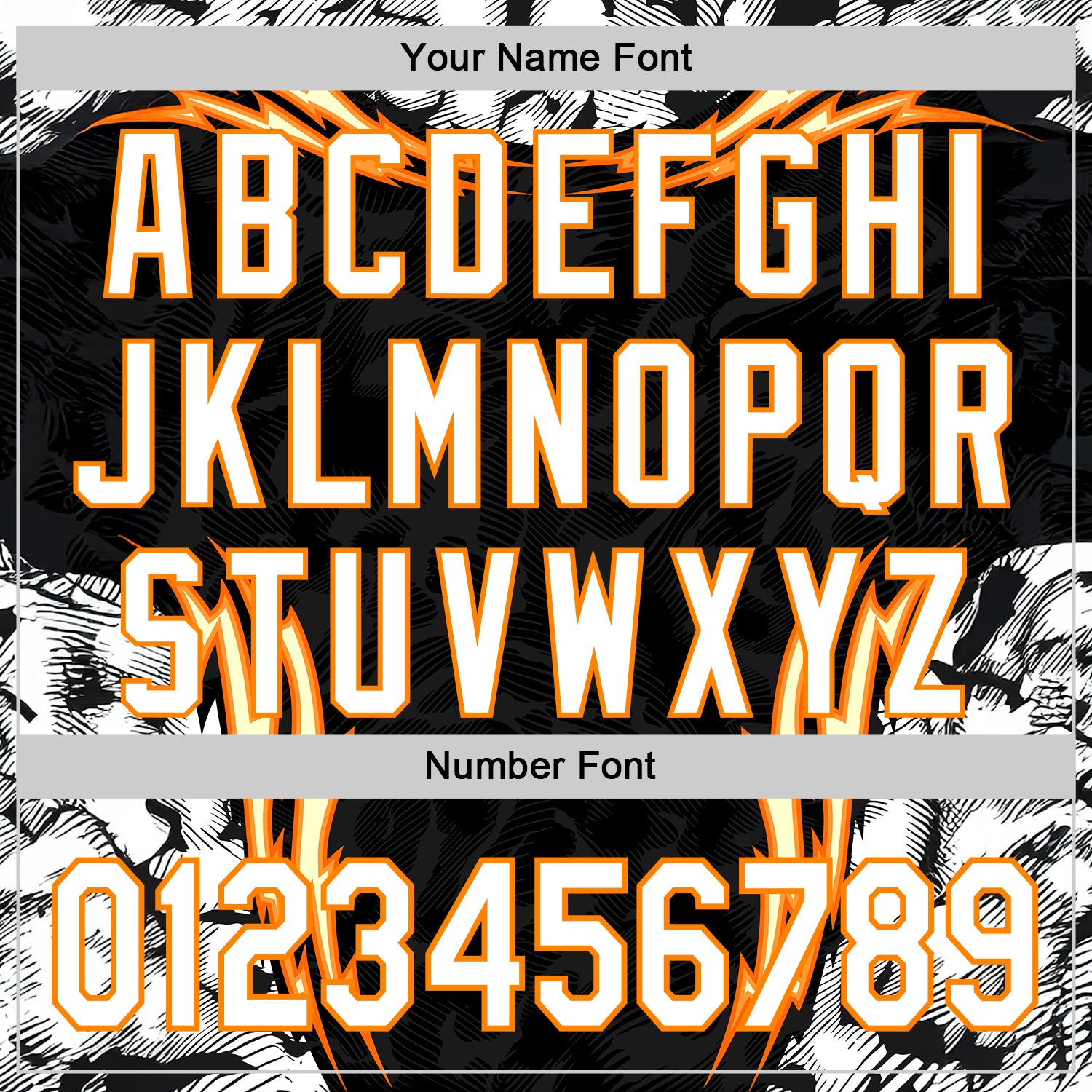 Custom Black White-Bay Orange 3D Abstract Flame Sports Pullover Sweatshirt Hoodie