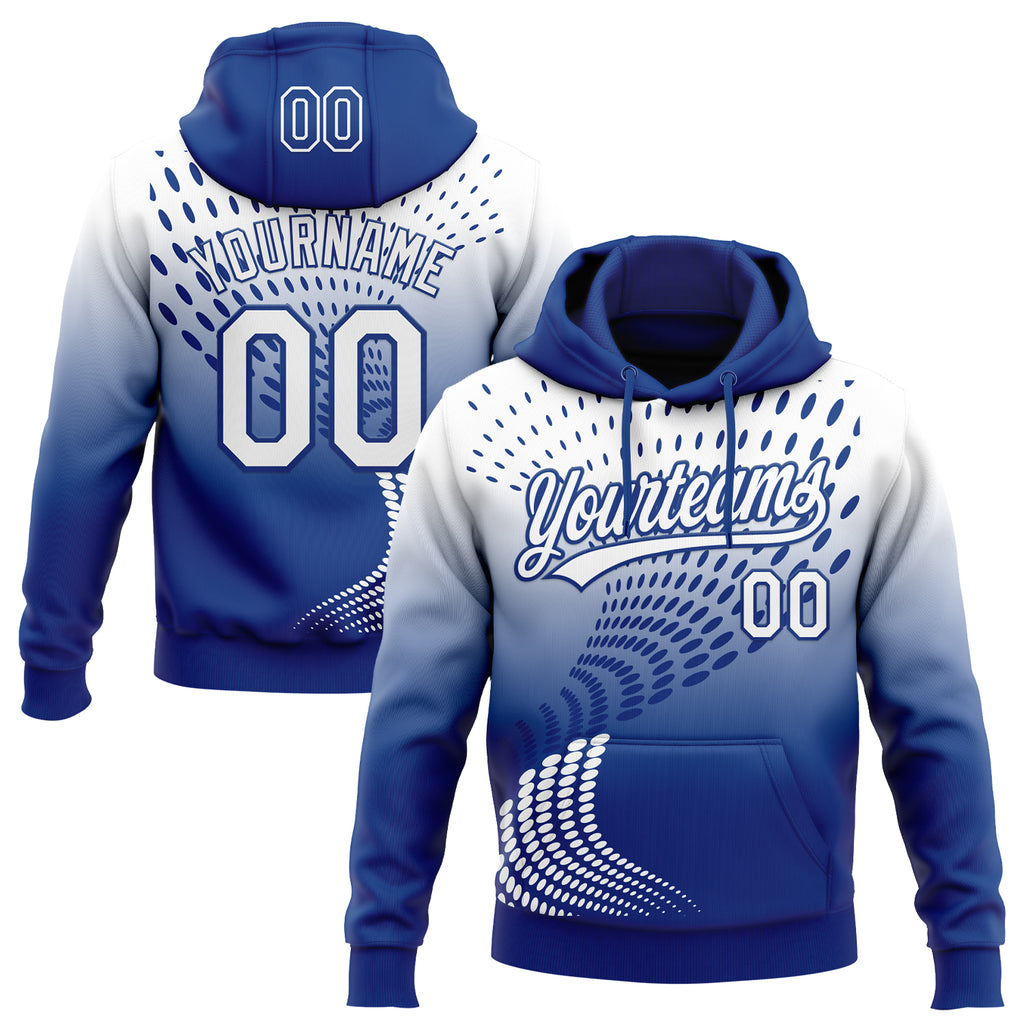 Custom Stitched Royal White-Royal 3D Pattern Design Geometrico Graph Sports Pullover Sweatshirt Hoodie