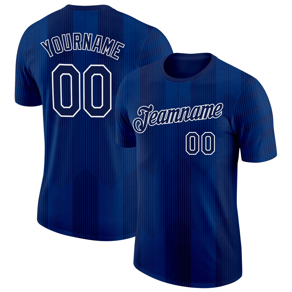 Custom Navy White-US Navy Blue Scotland Performance T-Shirt