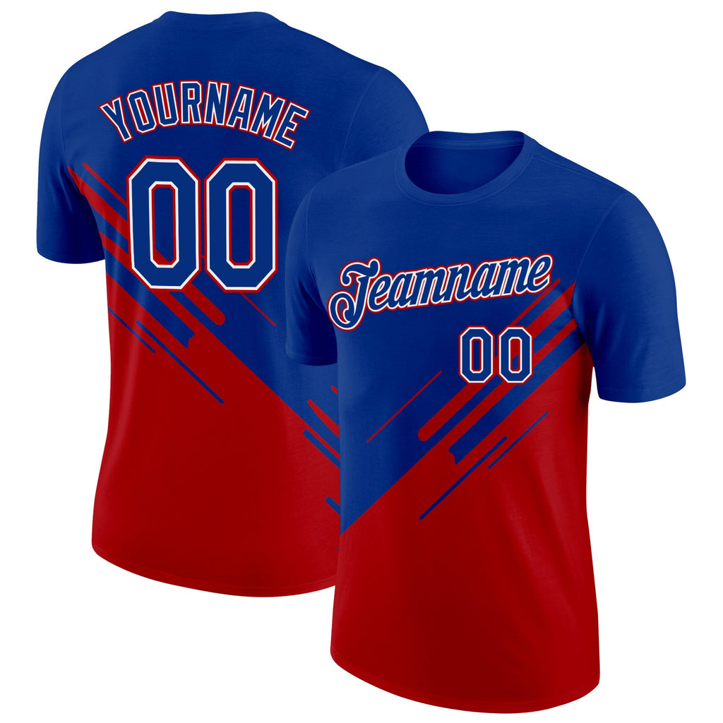 Custom Royal White-Red France Performance T-Shirt