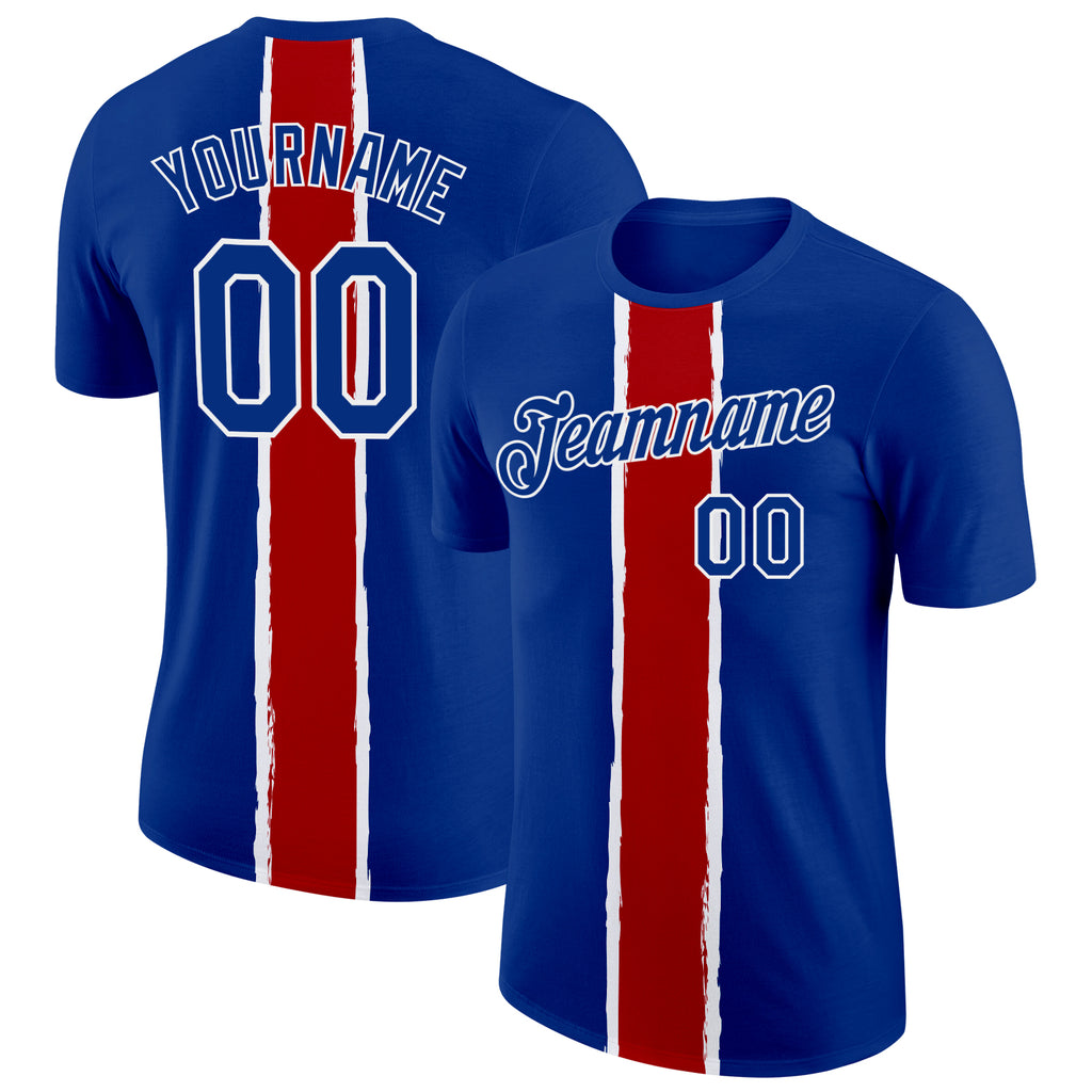 Custom Royal White-Red France Performance T-Shirt