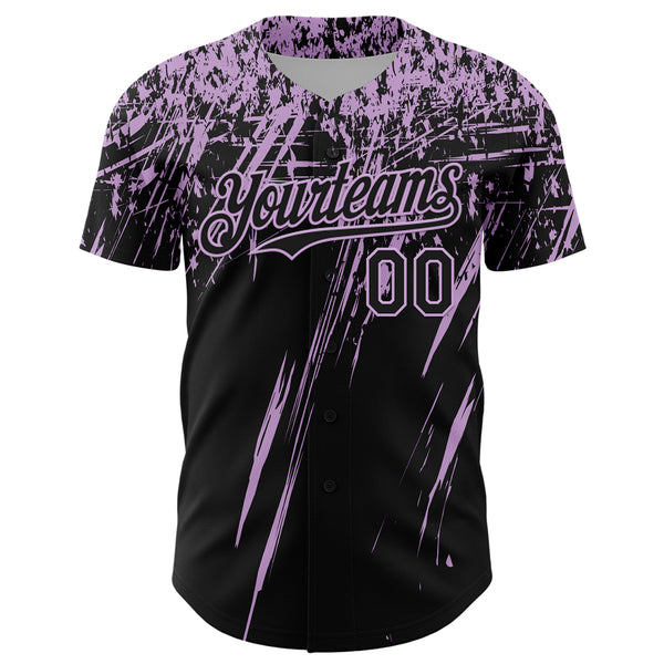 Custom Black Light Purple Distressed Scratch Brush Stroke Authentic Baseball Jersey