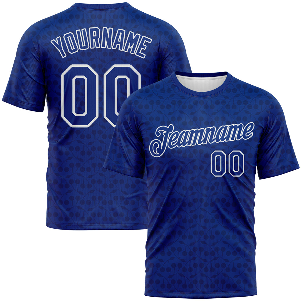 Custom Royal-White 3D Pattern Tone-on-Tone Minimalist Sytle Performance T-Shirt