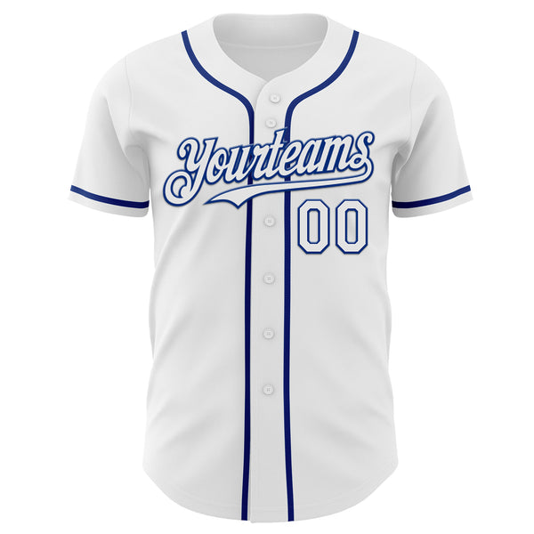 Custom White-Royal Autism Acceptance Puzzle Infinity Heart & Rainbow Authentic Baseball Jersey